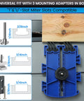 Shop Floor Safe Dual Leg Featherboard For Table Saws And Router Tables Anti Kickback Accessory With Flexible Arms, blue piece with mounting adapters.