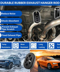 Beefed Up 16 Piece Exhaust Hanger Kit Universal 3/8 Inch Muffler Hanger Replacement shown installed on vehicle