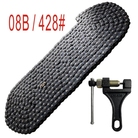 08B Roller Chain Kit For Chain Driven Sliding Gate Openers DIY Ready 20 Feet Of Heavy Duty 480 Link Chain With Chain Breaker And 10 Connecting Links For Replacement And Extension ANSI DIN 08B 428 Metric Standard.