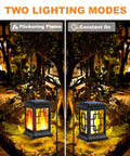 Waterproof Solar Lanterns For Garden And Patio, Hanging Outdoor Lights With Flickering Flame Effect, two lighting modes