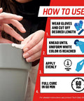 Instructions for using Epoxy Repair Putty For Quick Fixes Handy Two Part Moldable Adhesive That Bonds To Damp Surfaces And Cures Underwater For Small Emergency Repairs 2 Oz Stick 1 Pack being applied to a surface.