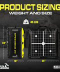 Beast 24 Inch Dual Sided Archery Target For 475 FPS Compound Bows And Crossbows showing size and weight details