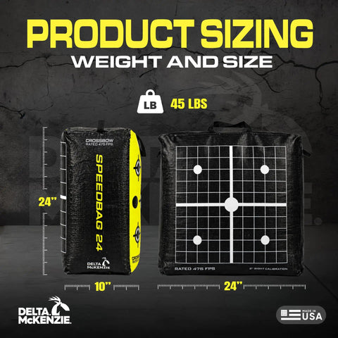 Beast 24 Inch Dual Sided Archery Target For 475 FPS Compound Bows And Crossbows showing size and weight details