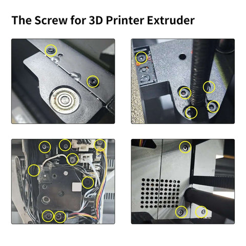 3D Printer Screw Assortment Kit For X1 X1C X1E P1P P1S AMS With 10X ST3-4.5 And 20X M3-6 Screws shown in extruder mounting points