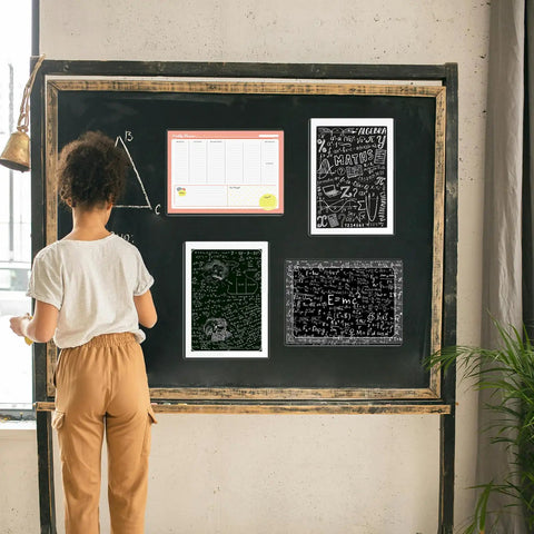 Woman using Ten Pack Magnetic Sign Holders 8.5 By 11 Inch Clear Plastic Sign Holders with Magnetic Strips on display board