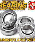 HD Switch Front Wheel Bushing to Bearings Conversion Kit with bearings, eliminating axle wear