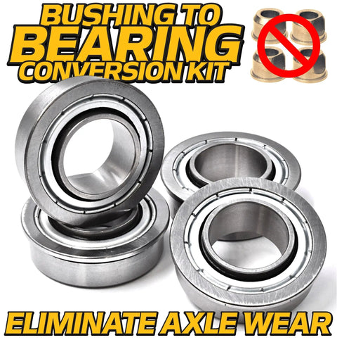 HD Switch Front Wheel Bushing to Bearings Conversion Kit with bearings, eliminating axle wear
