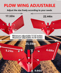 Rear Tine Tiller Furrower Kit With Three Adapter Types, Adjustable Plow Wings, shown with size adjustments for plowing farmland