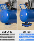 Comparison of compressor stability with and without 8 Pack Anti Vibration Pads For Washing Machines And More Ribbed Rubber Damping Mats With Eva Center For Dryers Air Conditioners Treadmills Compressors And HVAC No Drama Noise Reduction And Shock Absorption