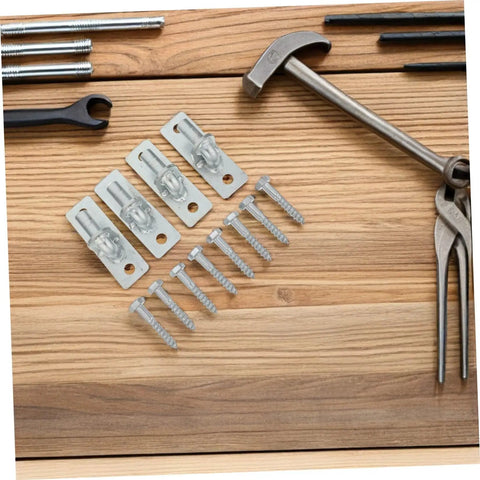 Smooth Operator Four Piece Wall Mount Gate Hinge Set Built For Heavy Duty Barn Doors And No Fuss Fence Post Setup with screws and tools.