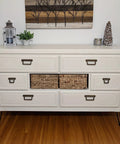 White dresser refinished with All In One Refinishing Paint For Furniture And Cabinets No Prep Needed Fast Easy Application Off White Quart