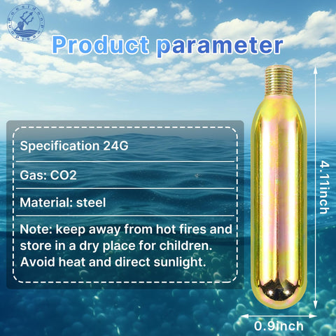 24 Gram CO2 Cartridge Rearming Kit For Inflatable Life Jackets Refill Kit For Automatic And Manual Vests Half Inch Threaded Cylinders Includes D Rings For Quick Attachment And Rapid Inflation steel