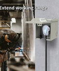 Heavy Duty 25 Foot Welder Extension Cord 250V 30A 10 AWG STW NEMA 6-50 With LED Indicator in use