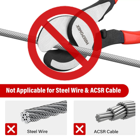 Two Pack 10 Inch And 14 Inch Heavy Duty Cable Cutters For Copper And Aluminum Wire Up To 120 Mm2 Capacity Not For Steel Wire