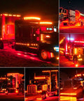Truck with LED Trailer Lights Kit Front Rear Side Marker Clearance Indicators Set 20 Lamps Amber And Red Waterproof 2.5 Inch DC 12 24V Universal