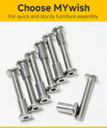 M6 X 20mm Flat Head Hex Socket Cap Screws And Barrel Nuts Kit, 304 Stainless Steel furniture connectors arranged in a kit.