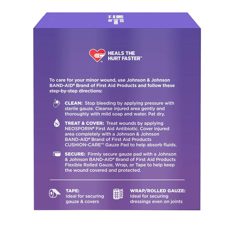Absorbent Cushion Care Sterile Square Gauze Pads For First Aid Non Adhesive Wound Dressing 4 By 4 Inches Large 25 Count Box Back
