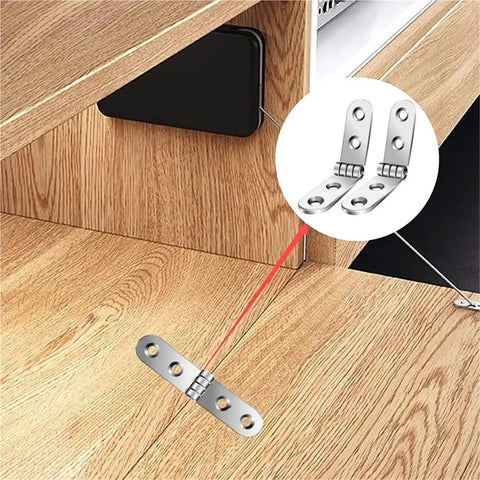20 Pack 180 Degree Foldable Flap Hinges for Cabinets and Furniture, Rounded Corner Buffer Hardware for Sewing Machine Cabinets