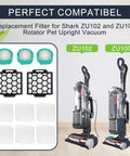 Odor Neutralizer Cartridge And Replacement Filter For Rotator Pet Upright Vacuum ZU102 And ZU100 displayed with components