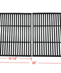 Rock Solid Porcelain Coated Cast Iron Cooking Grid Grill Grate Replacement For Charbroil Brinkmann 19X25 Inch pair with dimensions