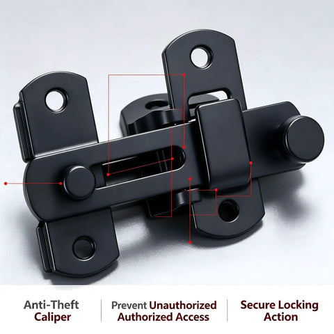 Badass 2 Pack 4 Inch Matte Black Gate Latches Forged From Premium SUS304 Stainless Steel with secure locking action.