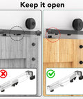 Soft Close Barn Door Hardware Kit With Silent Damper Stops For Flat Track Sliding Doors, Prevents Slamming And Slows Closure