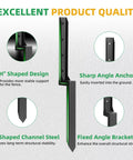 Heavy Duty Fence Post Repair Kit With Galvanized Steel Stabilizers And Rust Resistant Yard Boosters, showing H-shaped design and structural features.