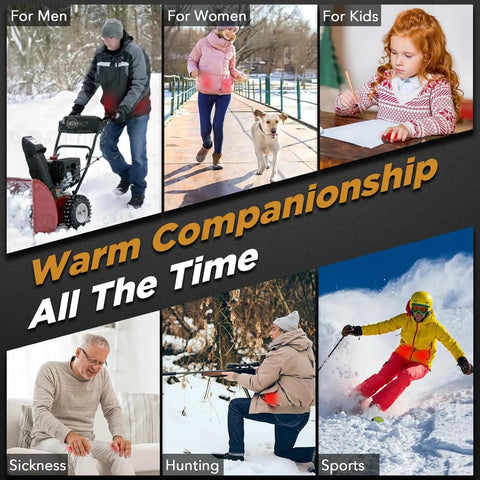 2 Pack Rechargeable Hand Warmers Portable Pocket Heaters For Men Women Kids Get Warm Fast Up To 131F in use outdoors and at home