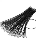 50 Pack Wire Keychain Cables Nylon Coated Stainless Steel Loop For Luggage Tags 2mm Thick 7.8 Inches Long Black