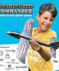 Child holding Ultra Durable Foam Airplane Toy For Kids That Flies Fast And High Easy To Throw Glider Plane For Epic Outdoor Fun Gift