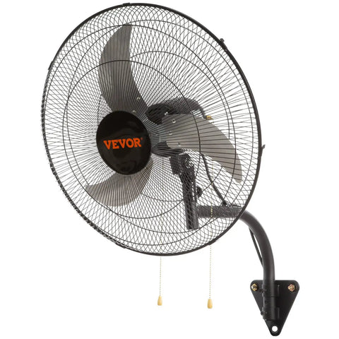 20 Inch Wall Mount Oscillating Fan With Three Speed Beefy Airflow Up To 4650 CFM for indoor commercial industrial use, metal design.