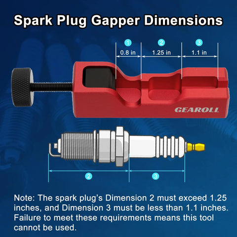 Dimensions of Spark Plug Gap Tool With 32 Blade Steel Feeler Gauge, Universal Fit For Most 10mm 12mm 14mm And 16mm Thread Spark Plugs