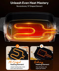 Medley XL Digital Electric Skillet M-shaped heating element comparison with ordinary element