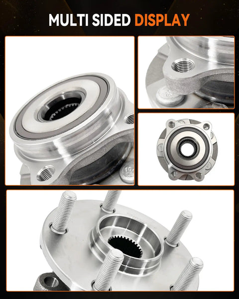 Heavy Duty Front Wheel Bearing Hub Assembly For Toyota Rav4 2006 To 2018 shows multi-sided views of premium chrome finish and threaded bolts.