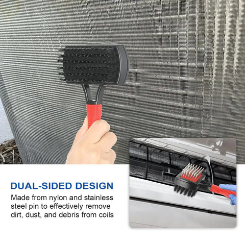 Heavy Duty Air Conditioner Coil Cleaner Brush And Fin Comb Kit Stainless Steel Evaporator Straightener For Hvac Units Knock Out Grime And Flatten Bent Fins Without Breaking A Sweat For Homeowners