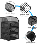 Mesh Desk Organizer With Three Drawers For Office And Home A Must Have Stationery Caddy showing details of design and material