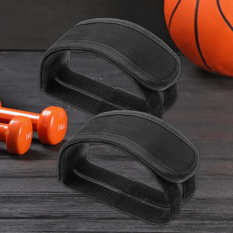2 Pack Bike Pedal Straps Toe Clips Straps Adjustable Anti Slip Cycling Foot Straps For Kids And Adults Durable Nylon with Dumbbells