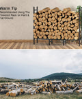 Heavy Duty Firewood Rack For Indoor And Outdoor Use Built Tough Log Holder Stand With Weather Resistant Tubular Steel Cradle