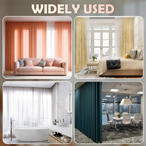 40 Pc Curtain Track Gliders White Plastic Slider Hooks For Window Curtains Easy Glide Lightweight Rail Sliders Traverse Rod Replacement Parts For Kitchen Bedroom And Bathroom, shown in mixed room uses