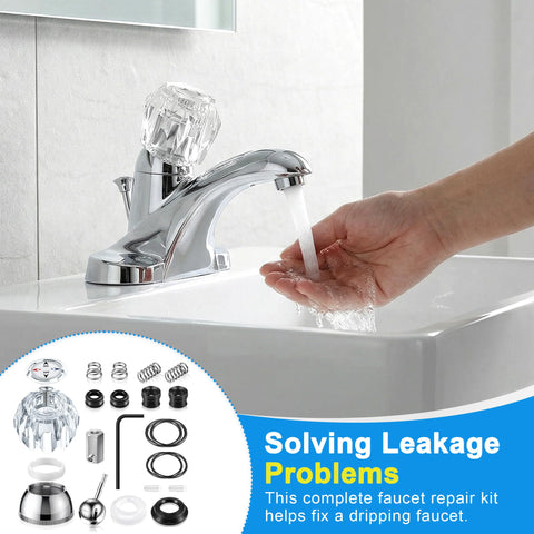 Faucet Repair Kit With Handle For Delta And Peerless RP44123 Includes Ball Assembly Seats Springs Cam Cap Adjusting Ring Bonnet