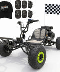 Gas Powered Go Kart For Adults With 212cc Mid Mounted Engine Off Road Ready Beast Top Speed 28 MPH with accessories