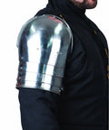 18-Gauge Steel Transitional Pauldrons With Soft Leather Straps For LARP, Cosplay, And Reenactment - Battle-Ready, Flexible Armor
