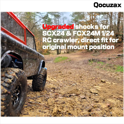 1/24 RC Crawler Shocks Upgrade Kit with 40mm Big Bore Oil Shock Absorbers for SCX24 FCX24M outdoor scene
