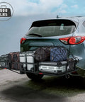 Foldable 60x24x6 Inch Hitch Carrier Basket For 2 Inch Receiver With 500 Lb Capacity 18.2 Cu Ft Waterproof Cargo Bag on SUV