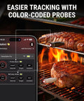 Wireless Meat Thermometer With App For Grillin, WiFi And Bluetooth, High Precision Probes monitoring steak doneness on grill