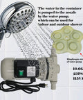 High Flow Diaphragm Irrigation Water Pump With Self Priming 10.6 GPM At 115V 23 PSI 350W Lift 11 Meters White Electric Pump with showerhead