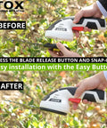 Before and after of Cordless 2 In 1 Grass Shear And Hedge Trimmer, Lightweight Handheld Yard Tool With A Beast Of A Motor, in use