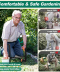 Heavy Duty Folding Garden Kneeler And Seat With Handles, Stable Stool used by man for comfortable kneeling and gardening