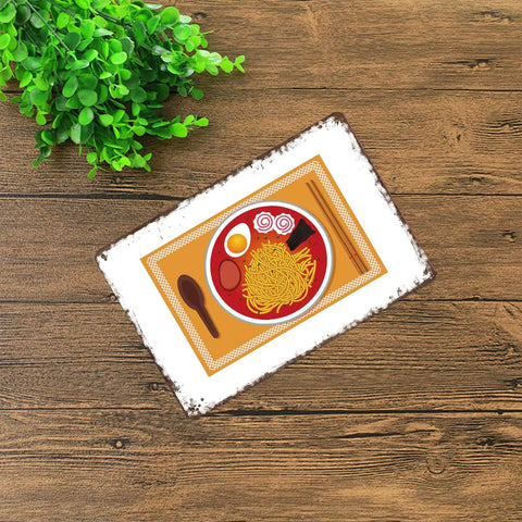 Old School Metal Sign Mie Ramen Tin Sign 8x12 Inch For Home Office Garage Decor Poster Wall Art With Rustic Charm And Pre Drilled Holes
