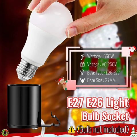 Replacement Blow Mold Light Kit For MB48 With Switch E26 E27 Medium Base Single Light Cord Kit Does Not Include Bulb Red Plate